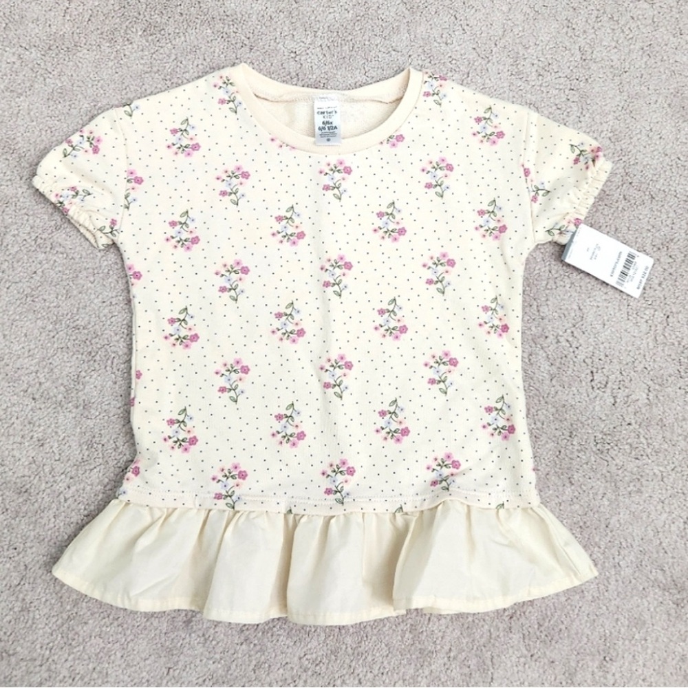 NWT Carter's Cream Floral Top